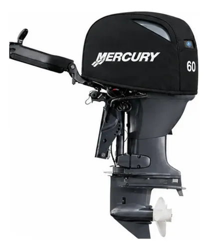 Capa Capô P/ Motor Popa Mercury 60 Hp 4 T Partida Elétrica Preto