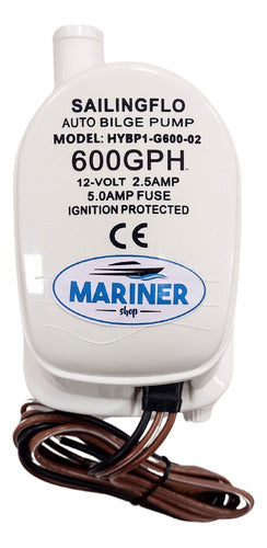 Bomba De Porão 600 gph Com Automático Embutido 12 v Sailingflo