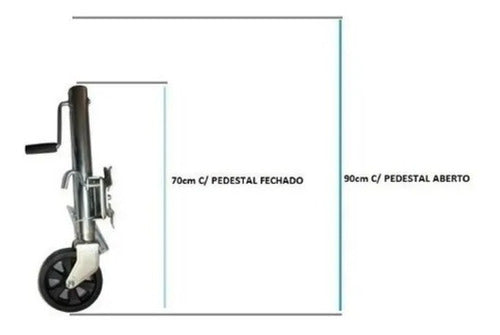 Pedestal Carreta Roda Carretinha Reboque Barco Jetski 750 Kg