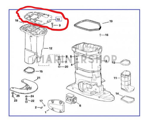 Junta Base Motor Popa Omc 90 E 115hp Ficht Original