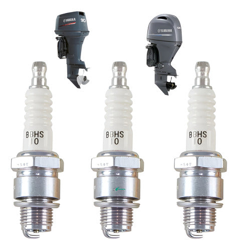 Kit 3 Velas De Ignição Motor Popa Yamaha 2t 60hp/70hp/85hp/90hp/06