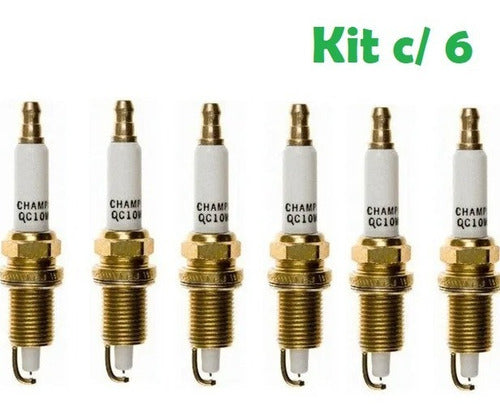 Kit 6 Velas De Ignição Champion Iridium Qc10wep Evinrude E-tec 40 250hp