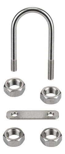 Grampo U-bolt Chapa Dupla 60mmx40mmx90mm Aço Inox Aisi 316