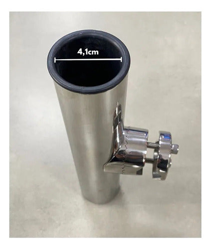 Porta Vara De Pescar Caniço Ajustável Inox P/ Guarda Mancebo