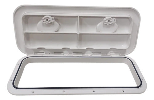 Tampa Escotilha Inspeção Retangular 525x168 Abs Proteção Uv Branco