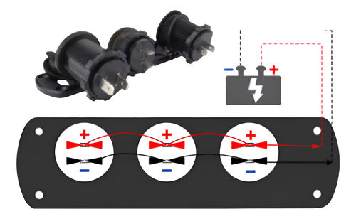 Painel Voltímetro Digital Carregador Usb Duplo 12-24v Barco