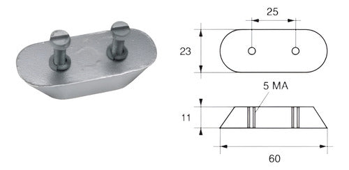 Anodo Motor Popa Johnson Evinrude 1981 A 2011 Cód. 123009