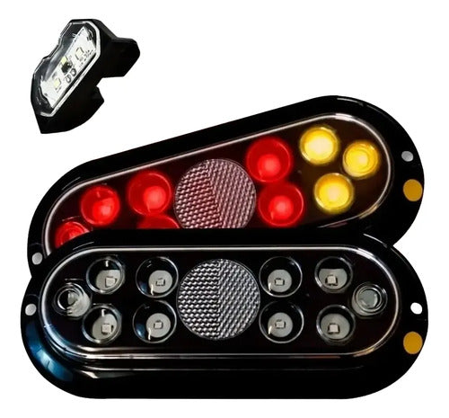 Lanterna  Led Carretinha Reboque  Par Homologada Com Luz de Placa