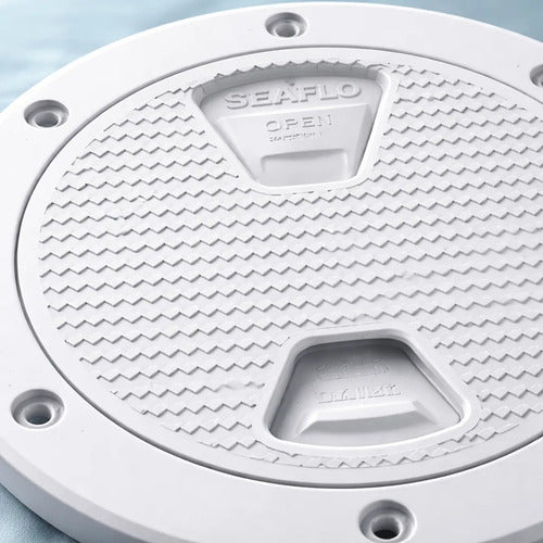 Tampa Escotilha De Inspeçao Abs 8 Pol Com Protecao Uv Seaflo Branco