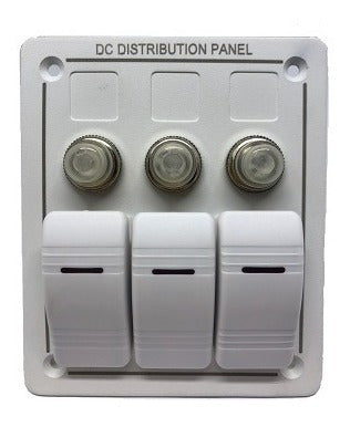 Painel Elétrico 3 Botões Led 12 e 24v Branco