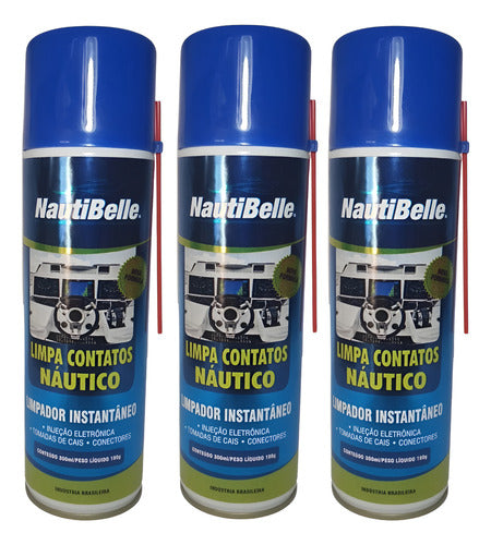 Limpa Contato Spray Nautibelle 300 Ml Barco Lancha Kit 3 Un