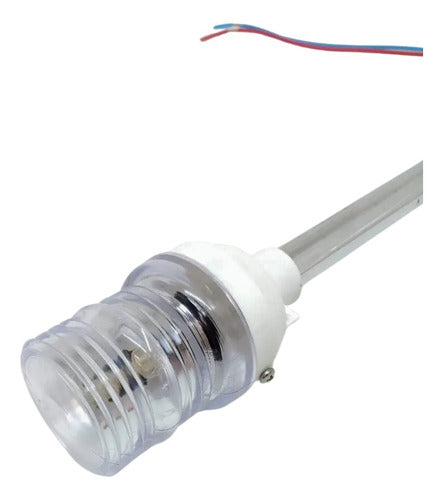 Luz Led De Popa Mastro Porta Bandeira 60 Cm Retrátil Branco *