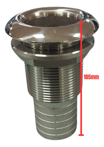 Saída Entrada Dreno De Agua Costado Aço Inox Conector 1.1/2