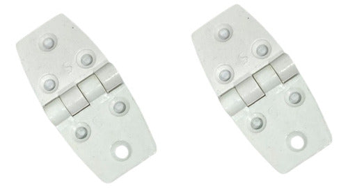 Par Dobradiça Nylon 6 Furos 74x35mm P/ Barco Lancha Iate
