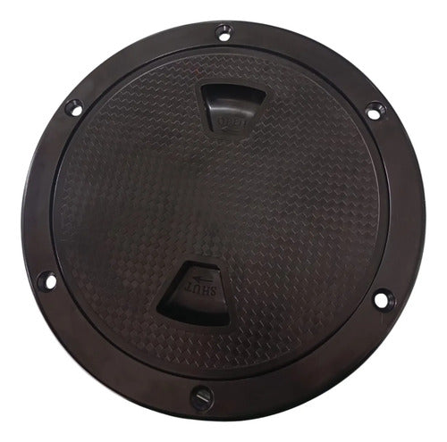 Tampa Escotilha De Inspeçao Abs 6 Pol Com Protecao Uv Preta Preto