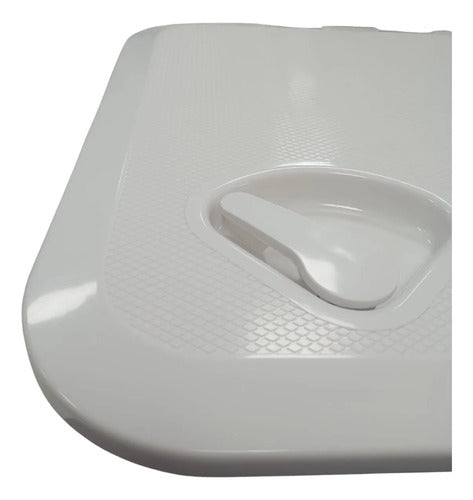 Tampa Escotilha De Inspeção Quadrada Abs 295x295 Protecao Uv Branco
