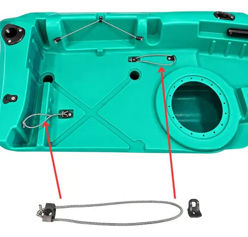 Kit 2 Travas + 2 Cordas Elásticas Trançadas 23cm P/ Caiaques Preto