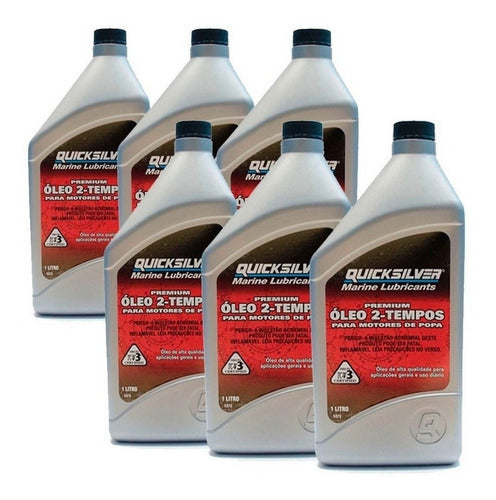 Óleo De Motor Quicksilver 2 Tempos Tcw3 Mercury Kit 6 L