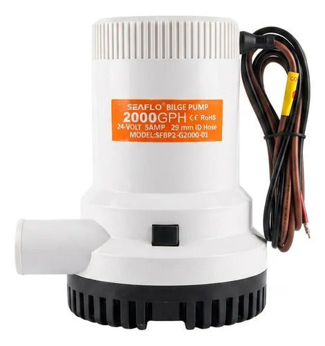 Bomba De Porão 2000 Gph 7570 Litros Hora Seaflo Barco 24v 8a
