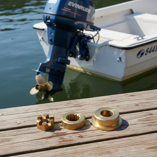 Kit Espaçador Encosto Porca Hélice Evinrude 9.9 / 15 Hp