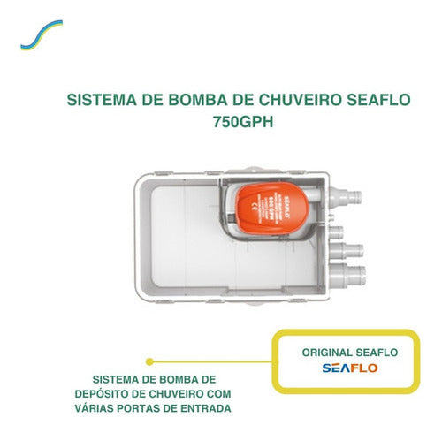 Caixa Coletora C/ Bomba De Porão Automática 750gph 12v Seaflo