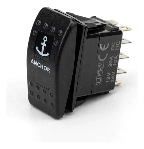 Botão Interruptor Momentâneo On Off De Âncora Led Vermelho Led Vermelho 12/24v
