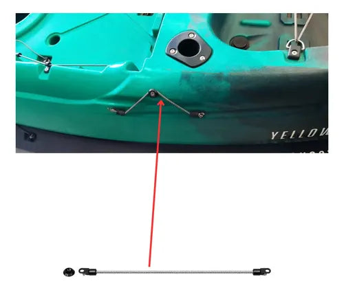 Kit 2 Travas + 2 Cordas Elasticas Trançadas 21cm P/ Caiaques Preto