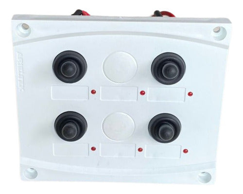 Painel Comando Elétrico 4 Funções Lancha Barco Branco Arieltek