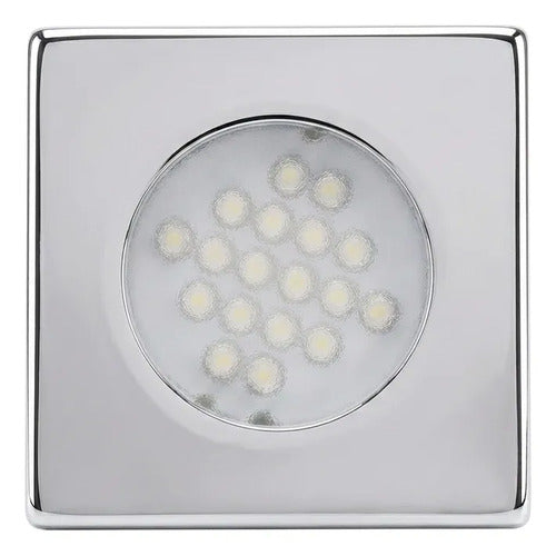 Luminária Cabine Quadrada Luz Branco Quente Led 24v Arieltek Branco-quente