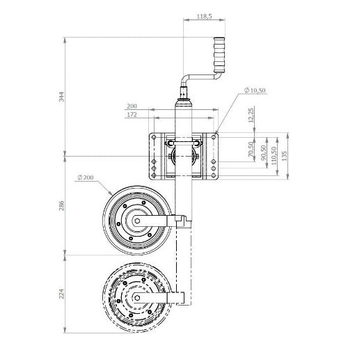 Pedestal Carreta Roda Carretinha Reboque Articulado Famit p1s