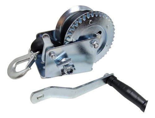 Guincho Manual C/ Fita P/ Embarcação E Suporte Em Aço 1000lb