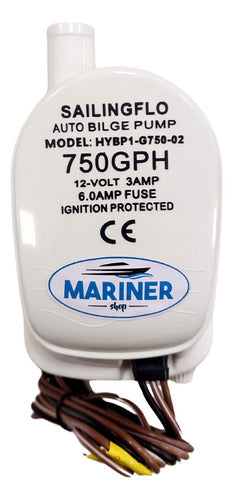 Bomba De Porão 750 gph Com Automático Embutido 12v Sailingflo