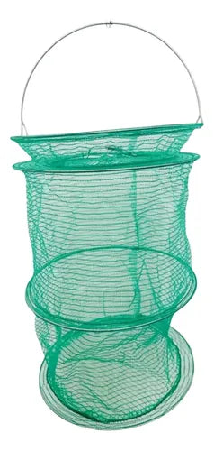 Cesto Sambura Viveiro Covo De Nylon Para Peixes Com Tampa N1 Verde