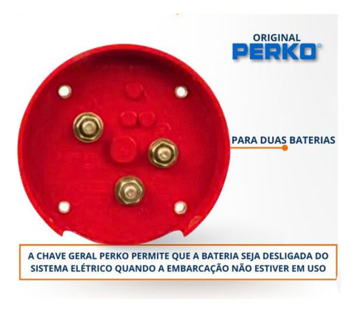 Chave Geral Perko 360 Amperes Para 2 Baterias Uso Náutico