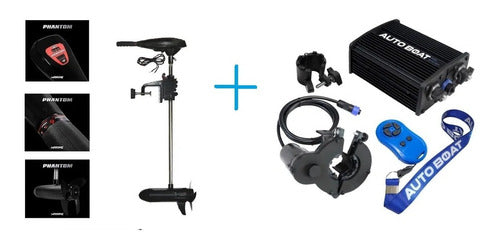 Kit Motor Eletrico Phantom 44 Lbs + Autoboat Controle Remoto