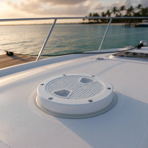 Tampa Escotilha De Inspeçao Abs 6 Pol Com Protecao Uv Seaflo Branco