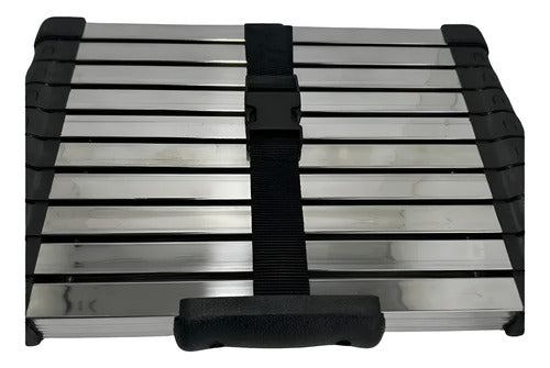 Escada Aço Inox Extensiva Telescópica 11 Degraus 3,2 Metros
