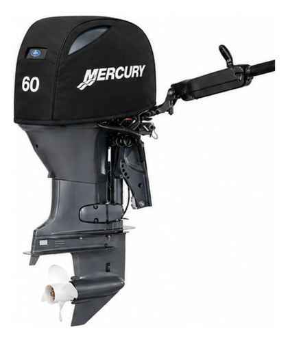Capa Capô P/ Motor Popa Mercury 60 Hp 4 T Partida Elétrica Preto