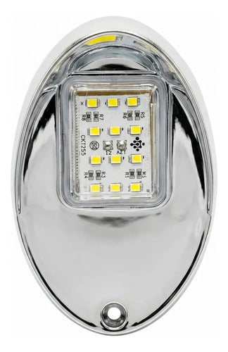 Luz De Atracação E1479 Luz Branca Arieltek Cromado 12v Branca
