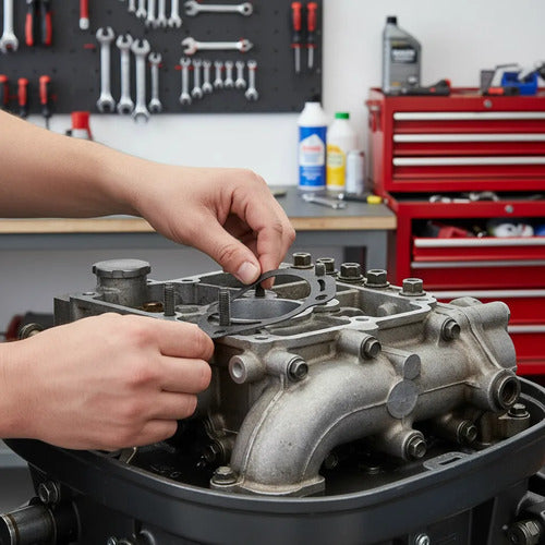 Junta Escape Para Motor De Popa Suzuki 9.9/15hp