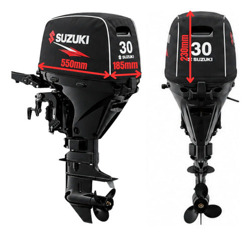 Capa Do Capô Para Motor Popa Suzuki 30 Hp Preto