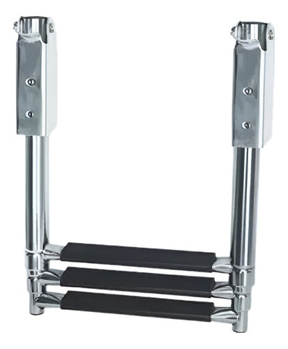 Escada Retratil Inox Para Barcos 3 Degraus