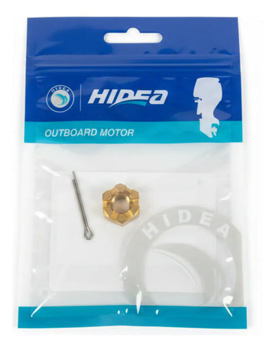 Porca Da Helice Com Cupilha Motor Popa Hidea 9,8hp Original Dourado