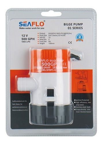 Bomba De Porão 500 gph 1.890 Lpm 24v Seaflo