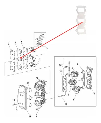 Junta Metalica De Admissao Motor Popa Yamaha E Hidea 60hp 2t