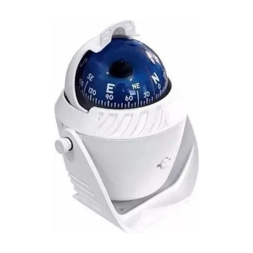 Bússola Nautica Barcos Lanchas Com Iluminação Abs Branco